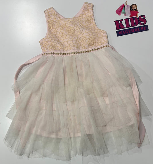 Ollie's Place Pink Rose Print Dress Size 4