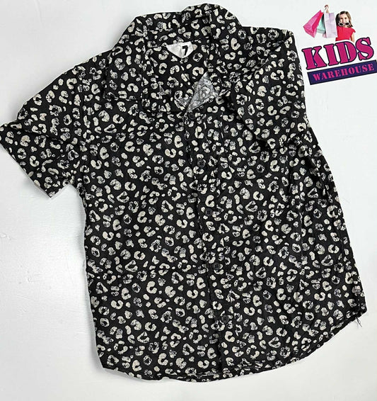 Cotton On Black Top With White Pattern Size 7