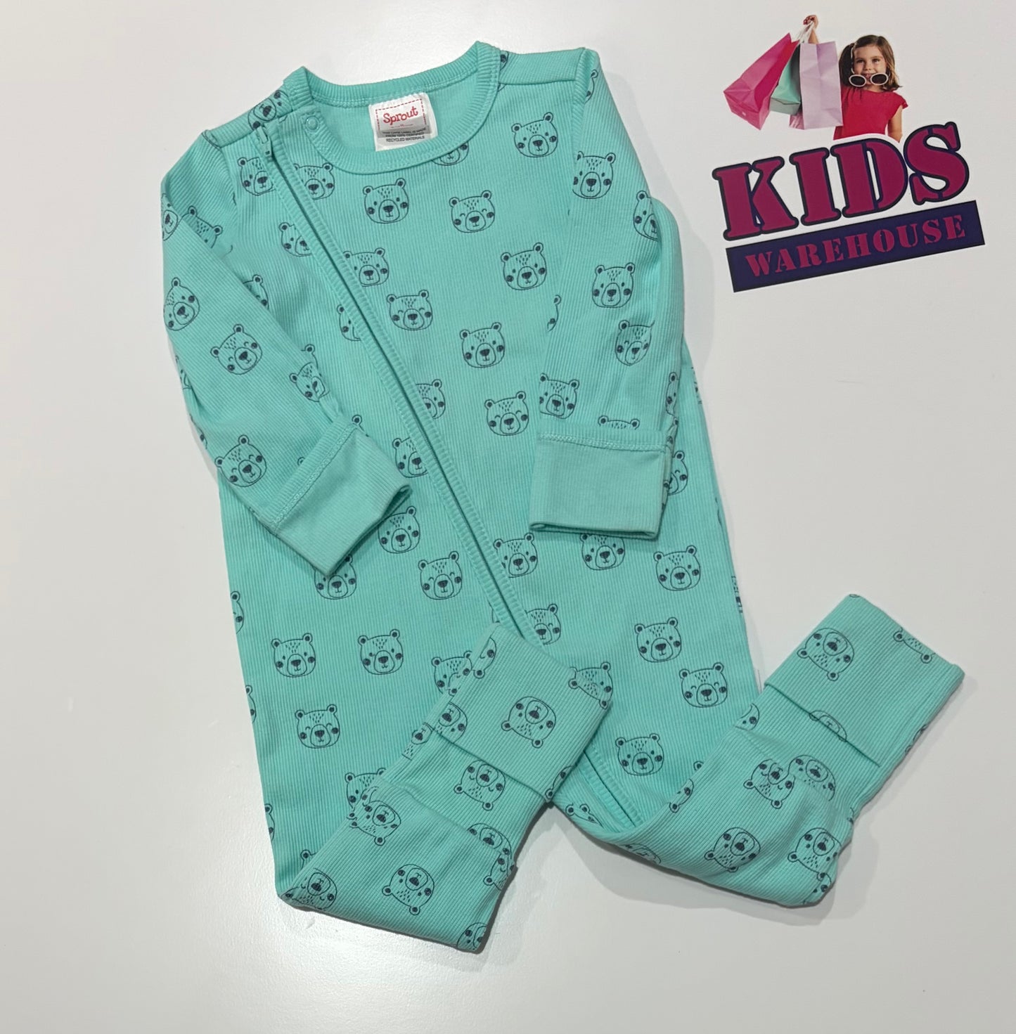 Sprout Blue, Bear Print Jumpsuit Size 0