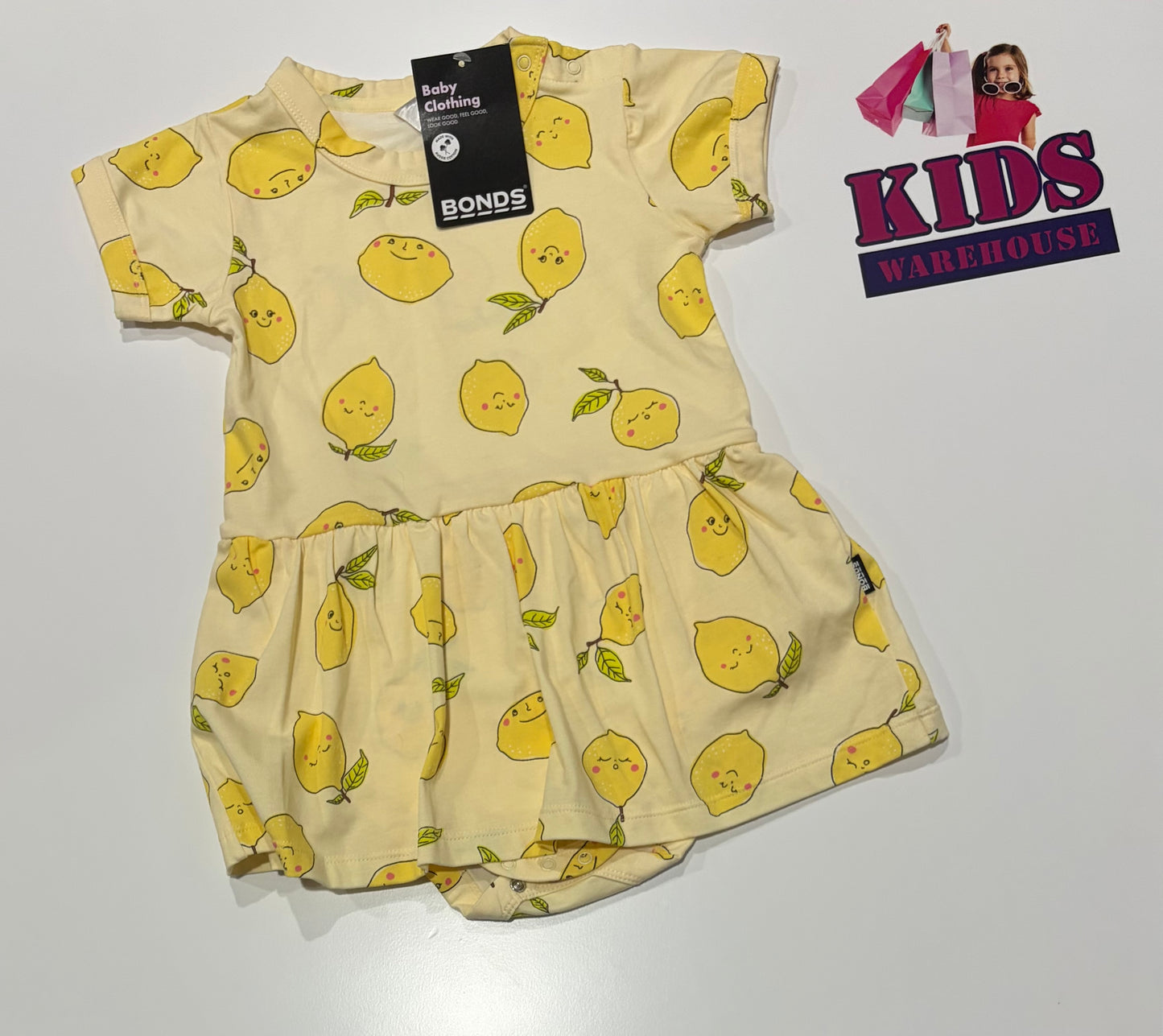 Not Used Bonds Yellow, Lemon Print Dress Size 2