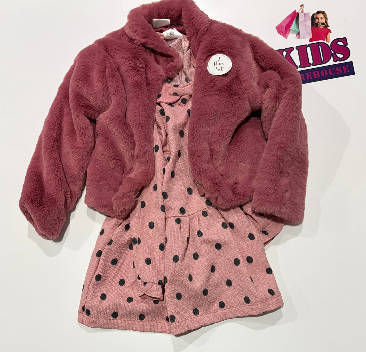 Not Used Miss Pink, Polka Dot Dress & Jacket Size 1