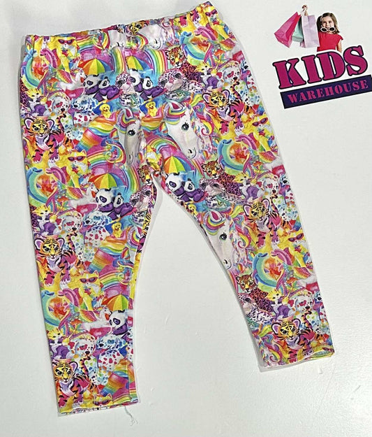 Remi Threadz Rainbow Leggings With Animal Print Size 1