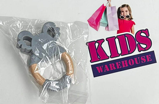 NEW Grey Wooden, Silicone Koala Shape Teether