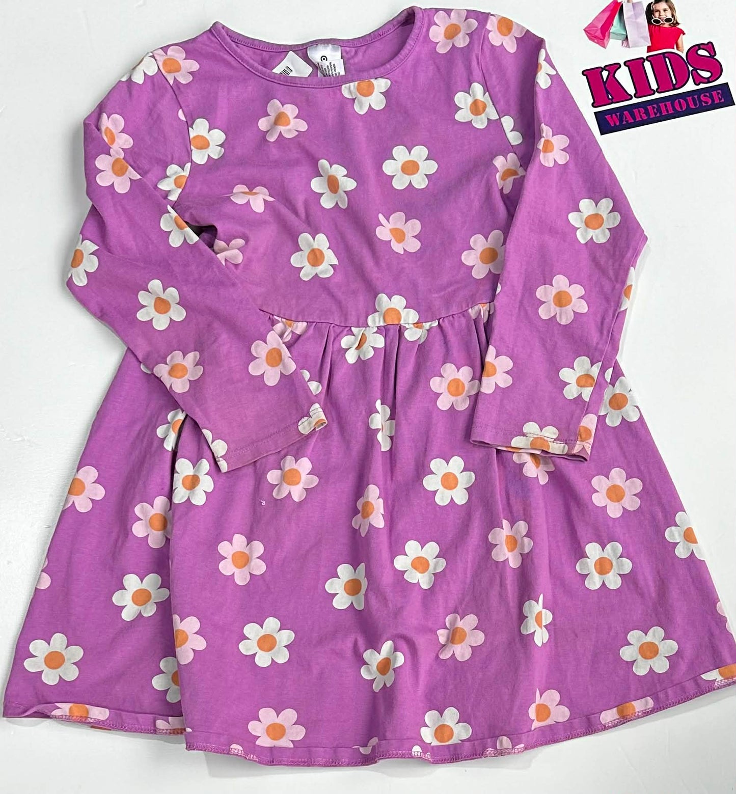 Target Purple Dress With Pink Flower Pattern Size 5