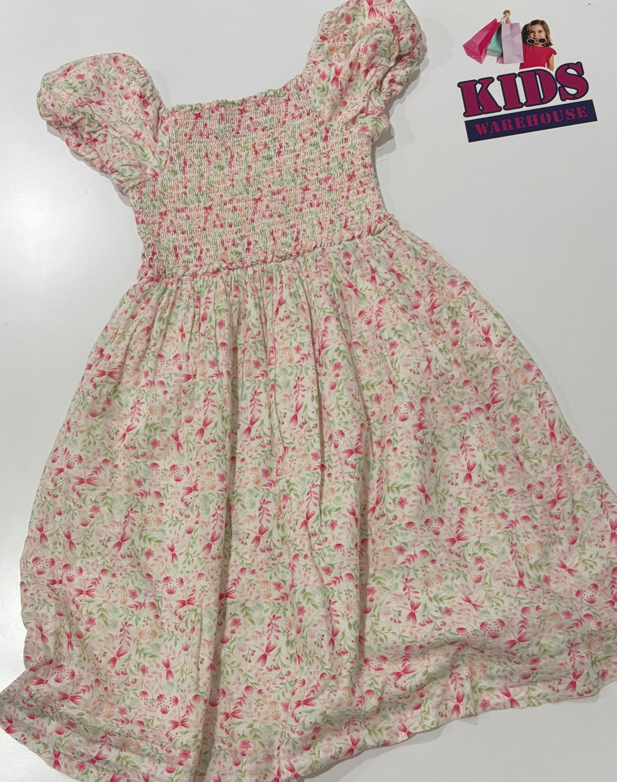 Forever New White, Pink Floral Print Dress Size 7