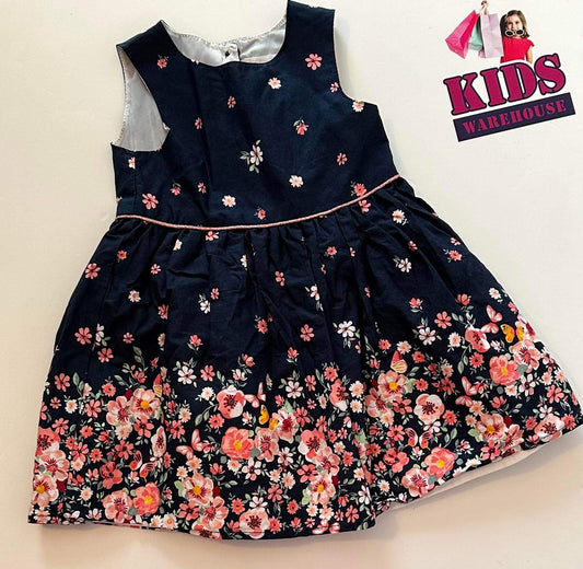 Navy Blue & Pink Floral Dress Size 0