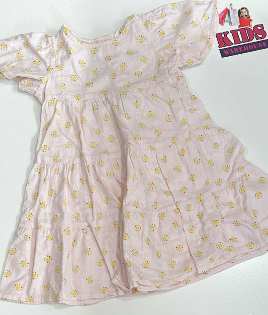 Milkshake Pink Dress With Yellow Sun Pattern Size 3