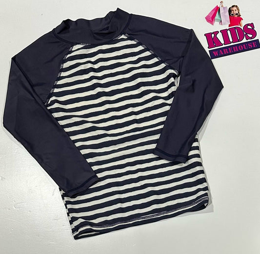 Cotton On White & Navy Blue Swim Top Size 5