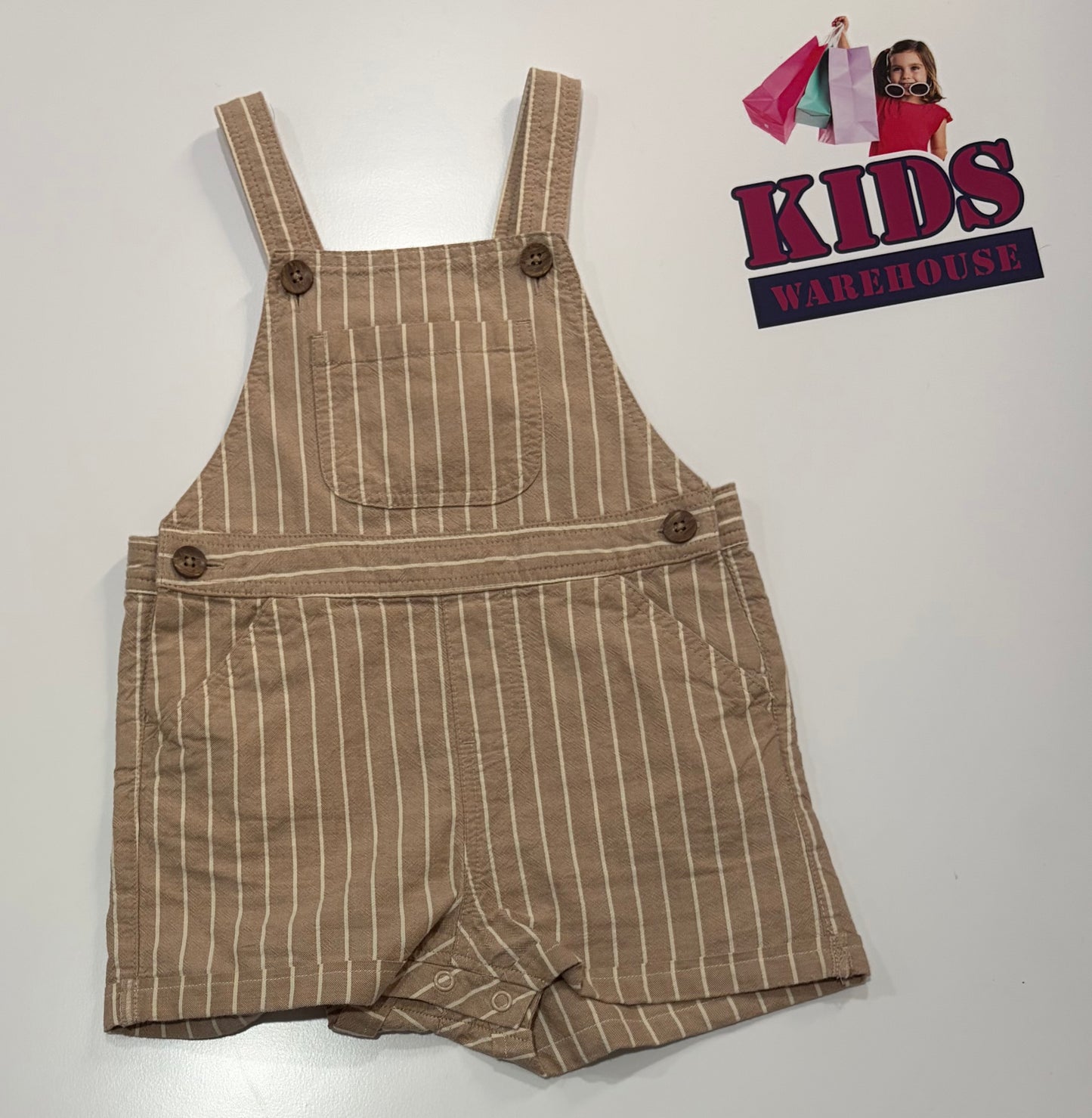 Baby Berry, Brown, White Stripe Playsuit Size 1