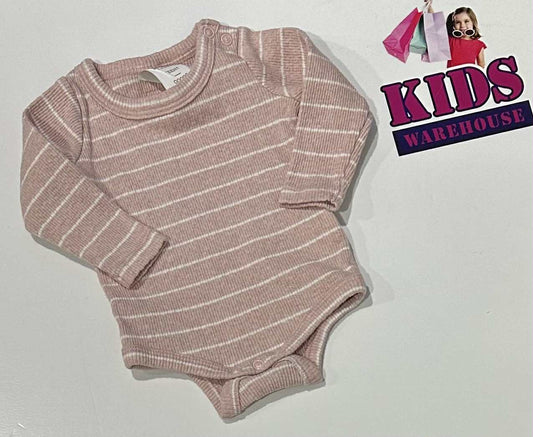 Premmie Cotton On Pink & White Bodysuit Size 00000