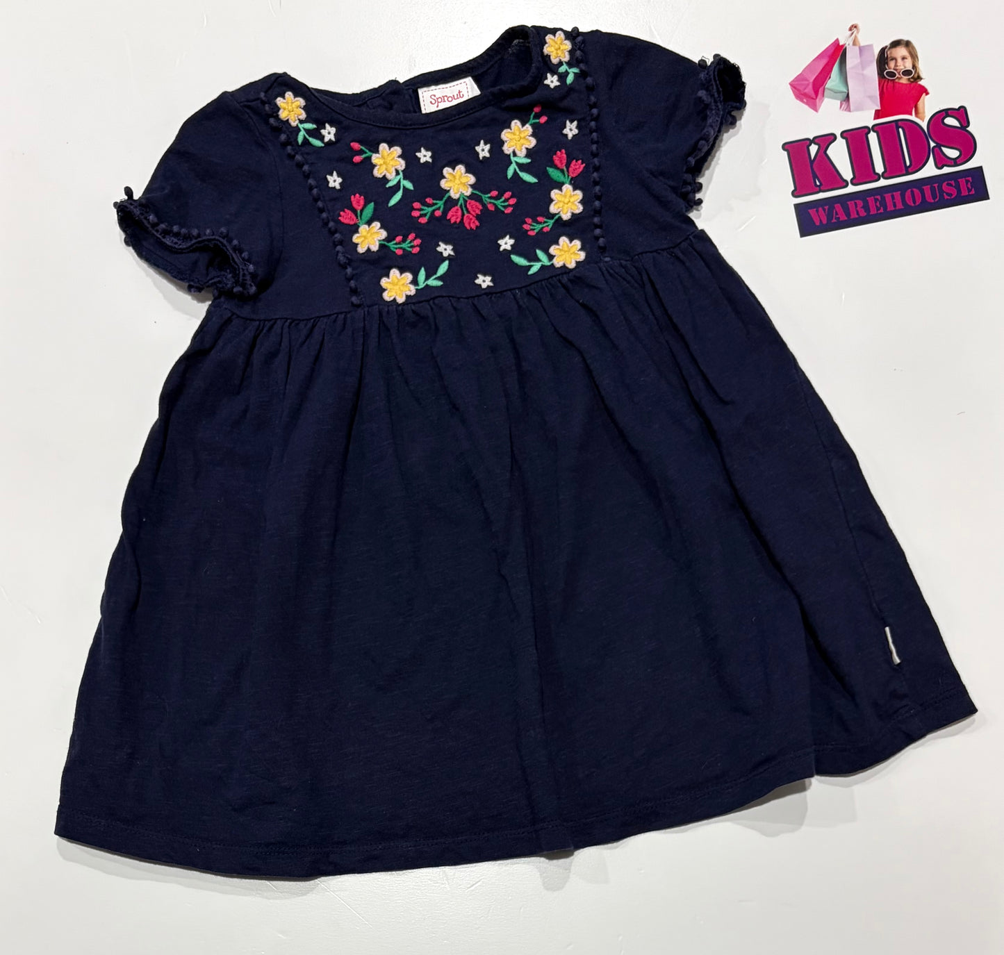 Sprout Navy Blue, Floral Print Dress Size 2