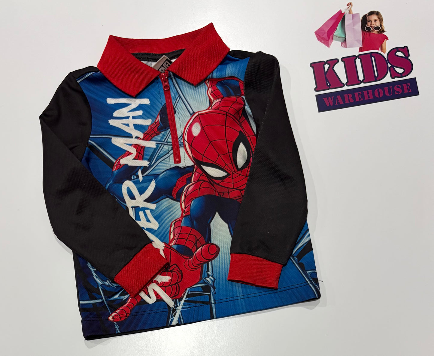 Marvel Black, Spiderman Print Long Sleeve Top Size 3