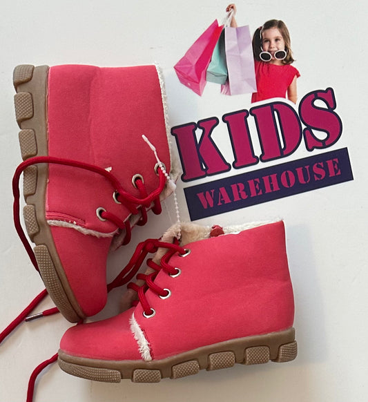 Jiazioo Pink Sherpa Lined Boots Size UK4 (Toddler)