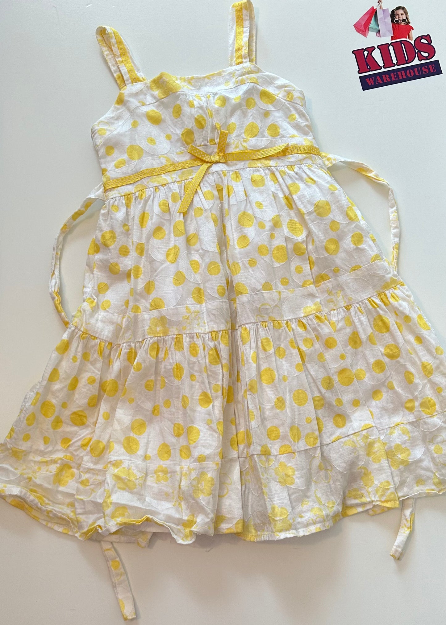 Warehouse yellow store polka dot dress