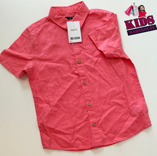 New Next Pink Linen Shirt Size 6-7