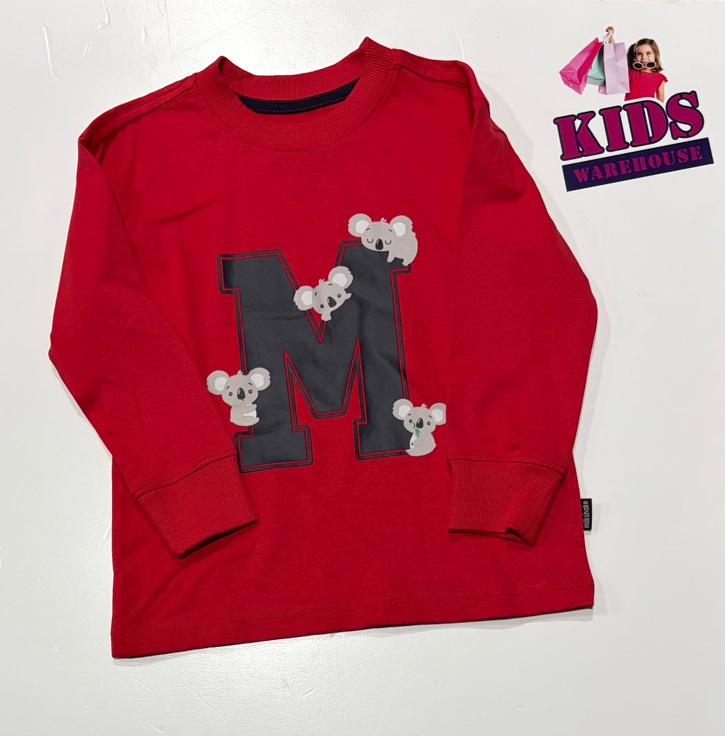 Milkshake Red, Black M Koala Print Top Size 3