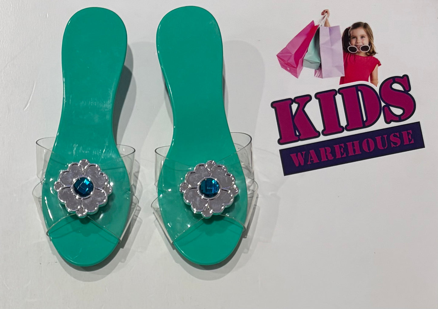 Teal, Flower Dress Up Heels (Child)