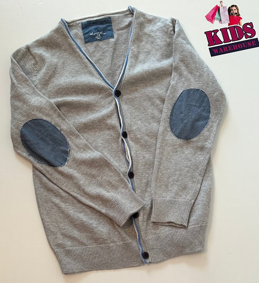 Zara Knitwear Grey & Blue Cardigan Size 7-8