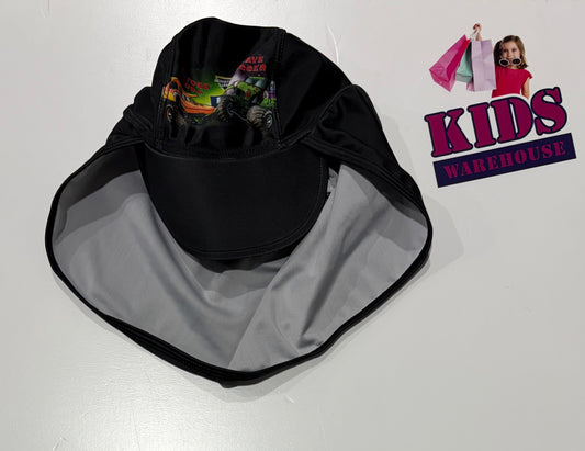 Monster Truck Black Swim Hat Size 3 (Toddler/Child)