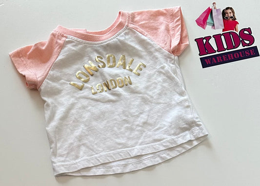 Lonsdale Pink & White Top Size 00