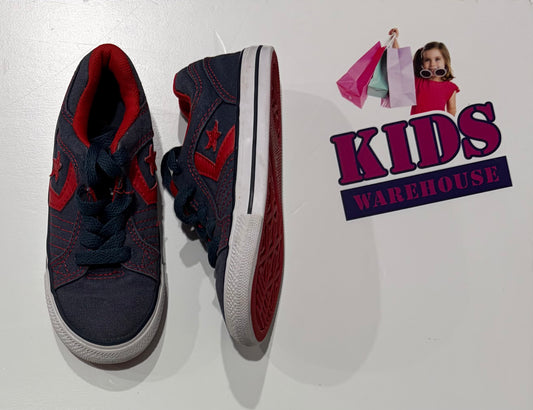 Converse Navy Blue, Red Runners Size 9 (Child)