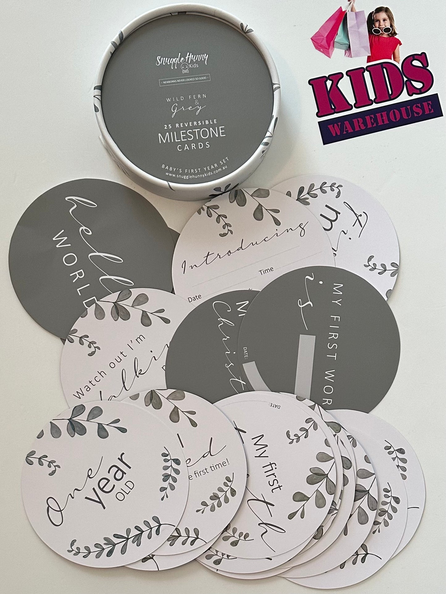 Snuggle Hunny Kids 25 Reversible Milestone Cards Kids