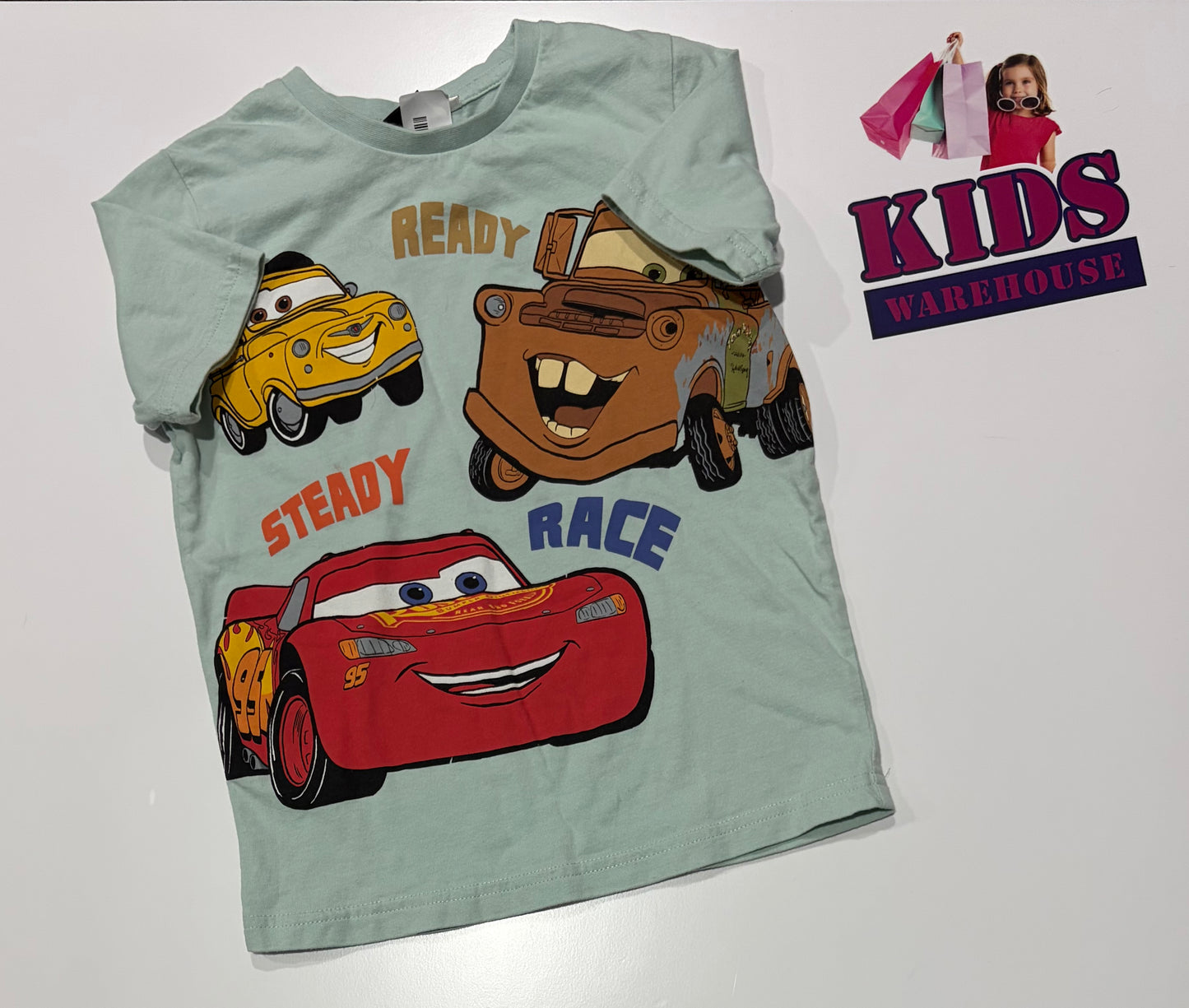 Disney Pixar Cars Green, Character Print Top Size 4