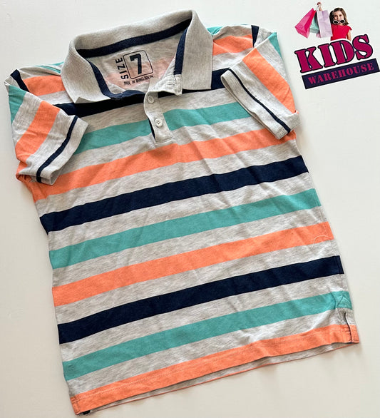 Stripe Polo Top Size 7