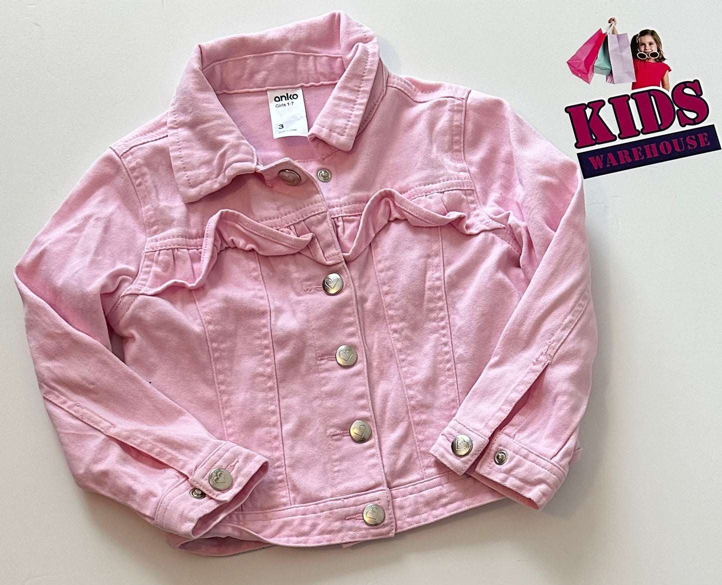 Pink stretch denim outlet jacket