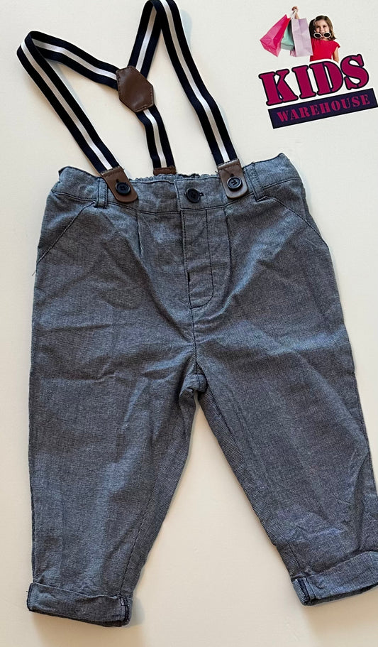 Blue Pants with Suspenders Size 1