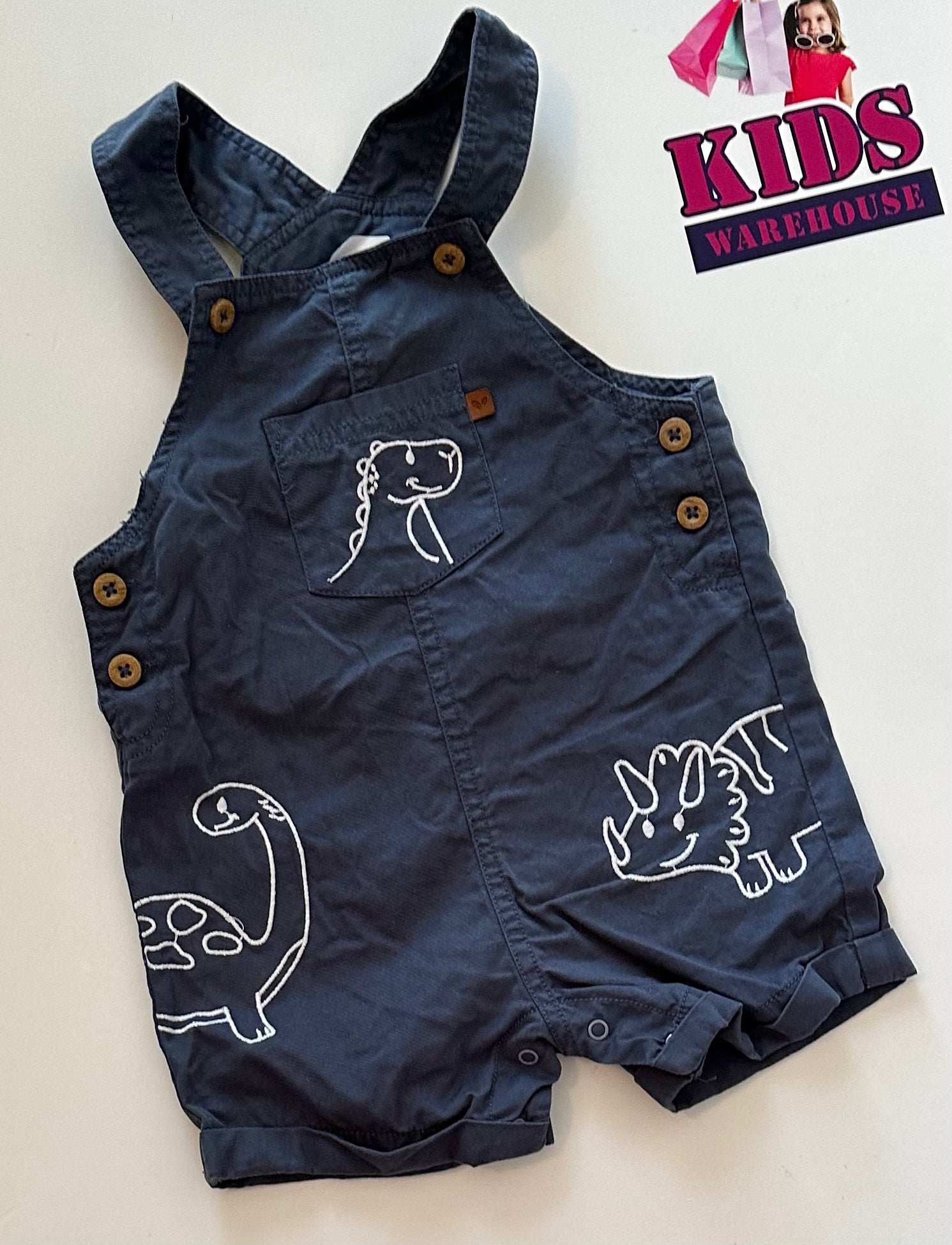 Sprout Blue Dinosaur Overalls Size 0 Kids Warehouse AU