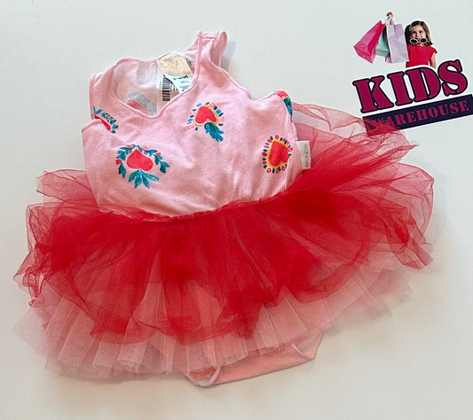 Bonds Pink Heart & Red Tutu Dress Size 000