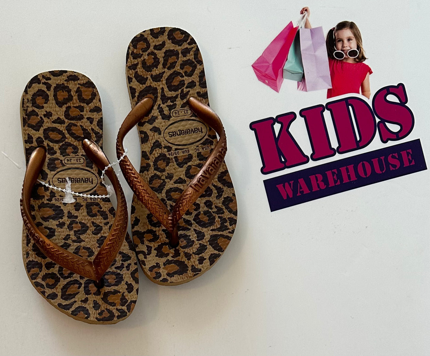 Havaianas Leopard Print Thongs Size 9 Child Kids Warehouse AU