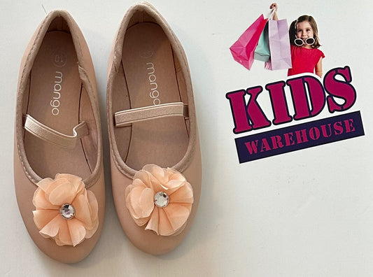 Mango Pink Floral Flats Size 10 (Child)