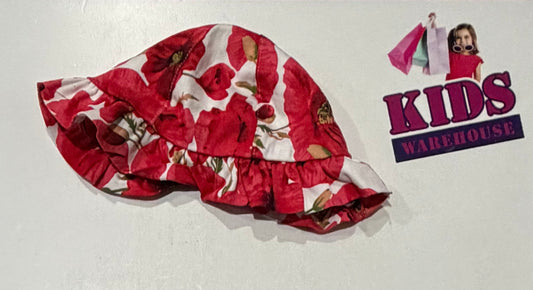 Ollie's Place White, Red Flower Print Bucket Hat (Toddler)