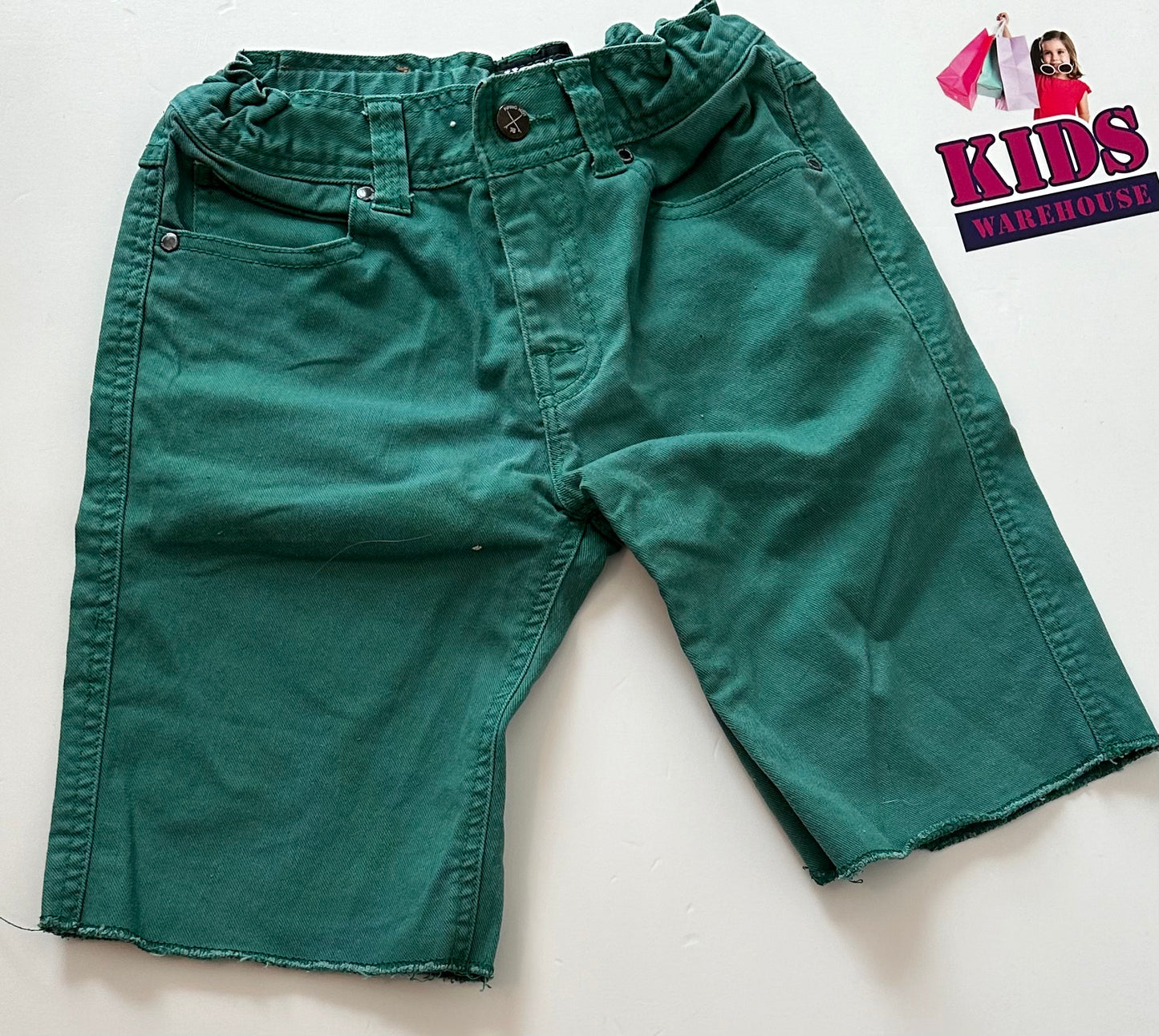 Piping Hot Green Denim Shorts Size 9