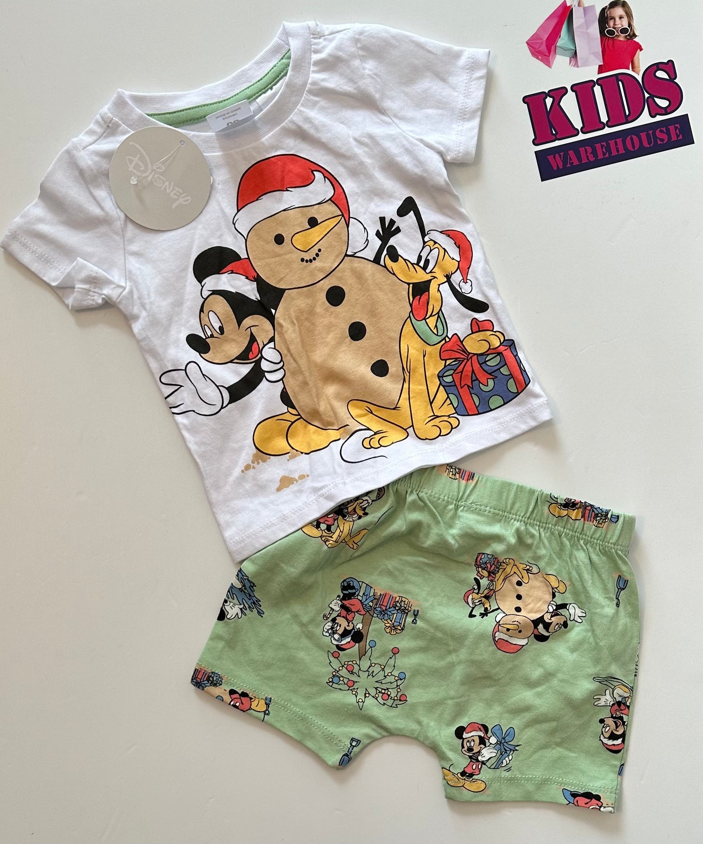 New Disney Mickey Mouse Christmas Pj Set Size 00