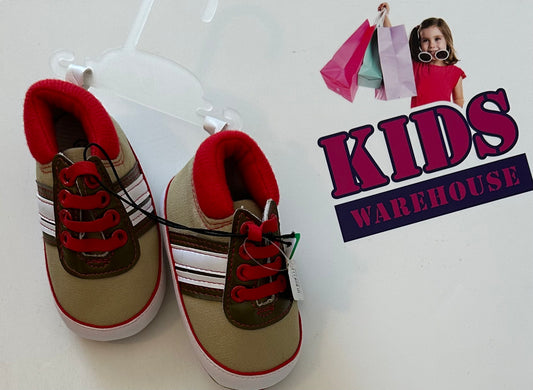 New Fawn & Red Shoes Size 3-6months (Infant)