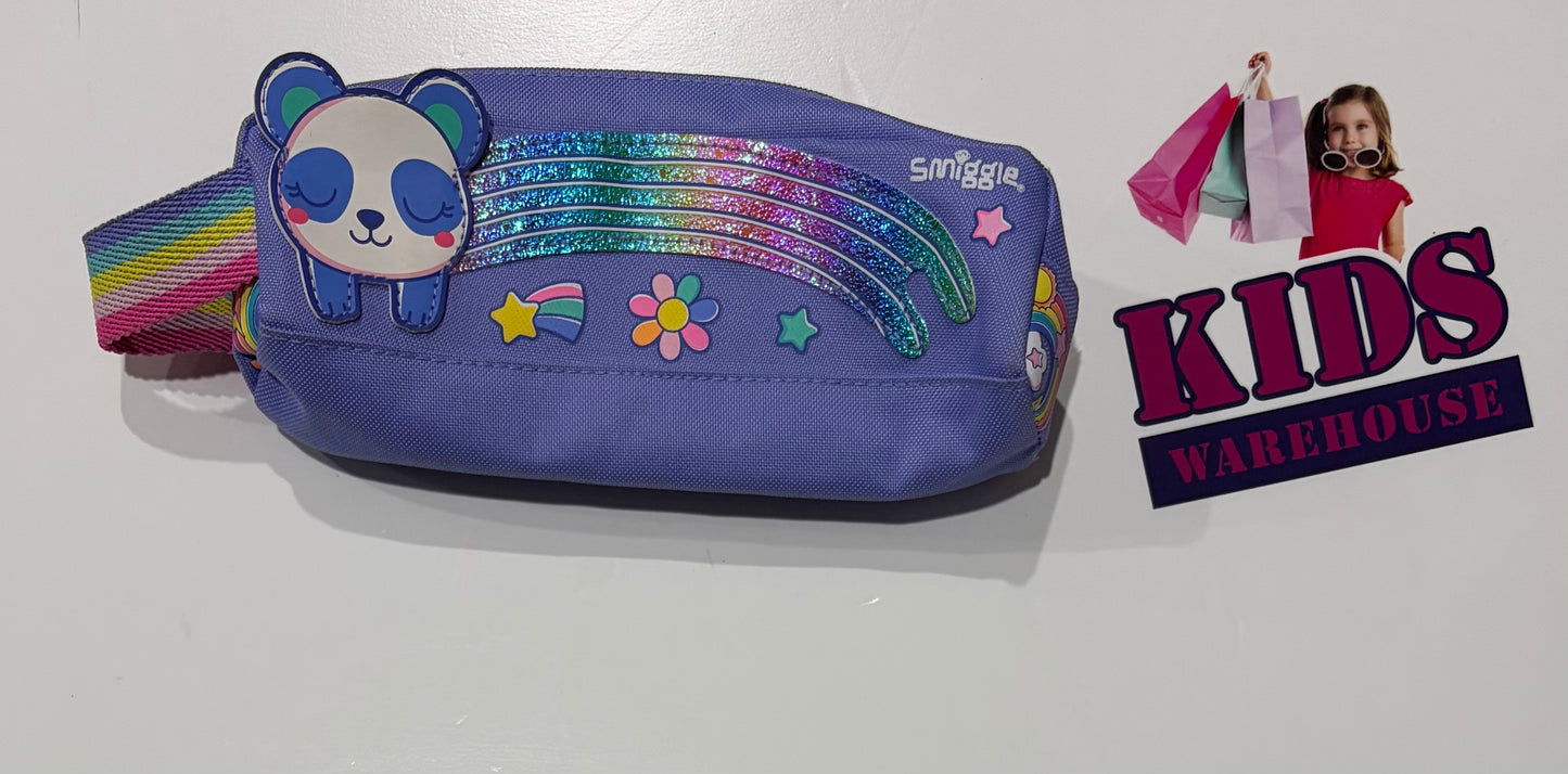 Smiggle Panda Rainbow Purple Print Pencil Case