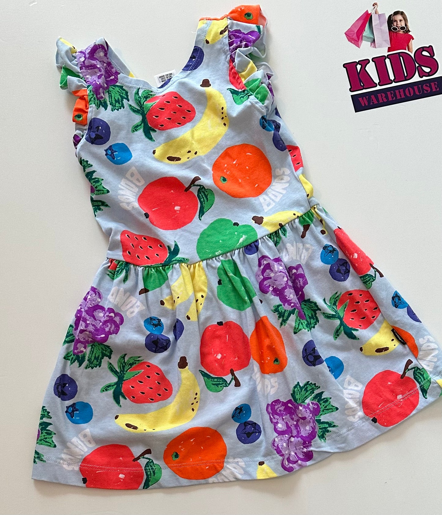 Bonds Blue Dress with Fruit Print Size 3