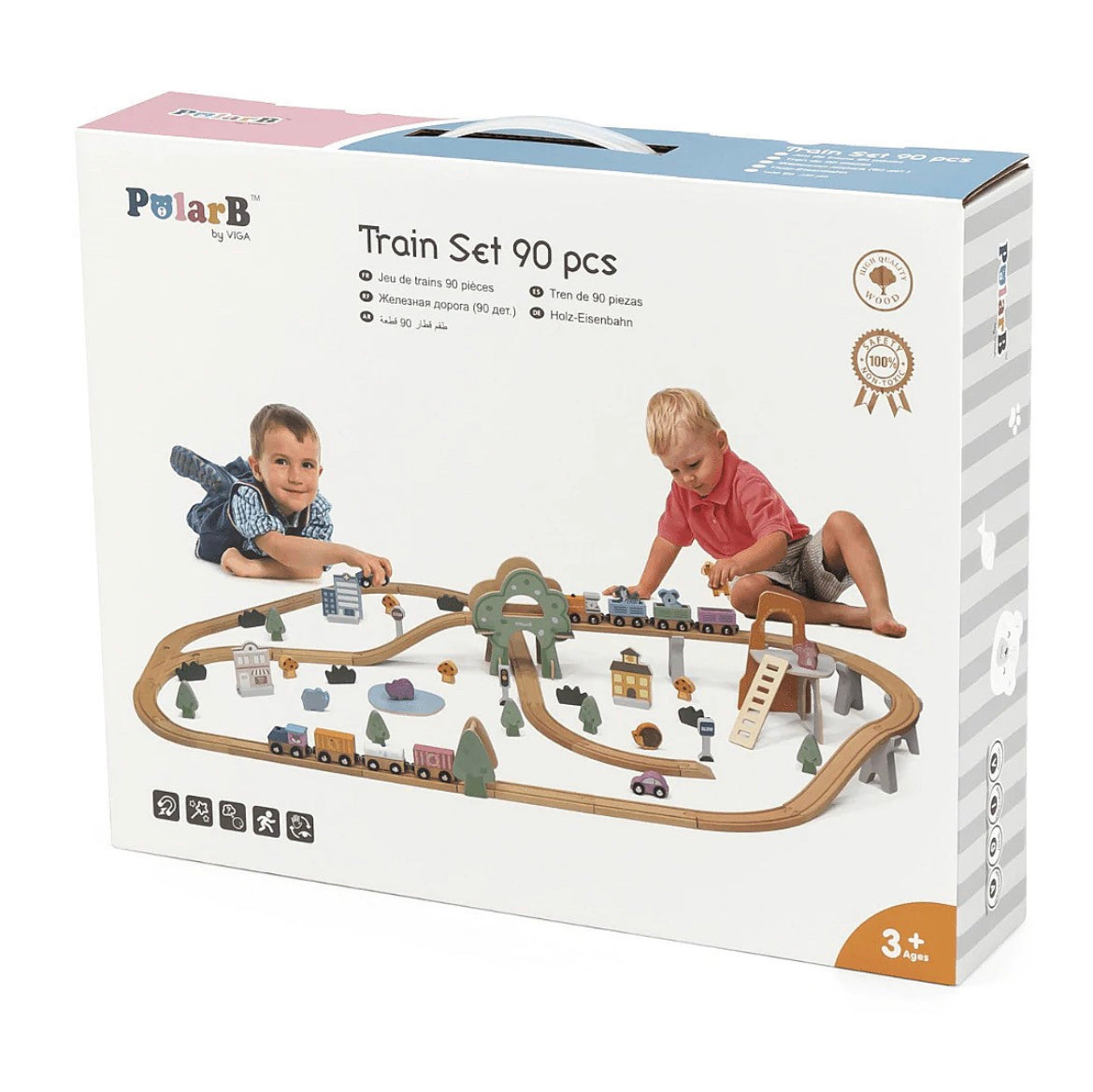 New Wooden Nordic Wooden 90 piece Train Set