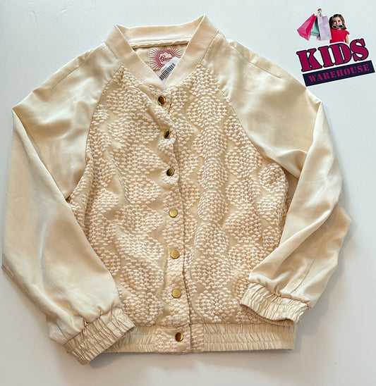 Gum Cream Lace & Satin Jacket Size 8