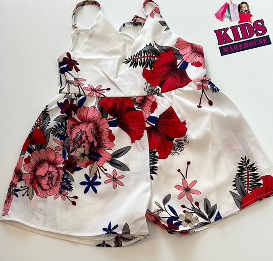 Sissy fun White Floral Playsuit Size 5