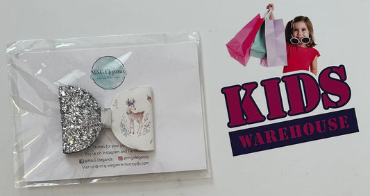 New M&G Elegance Deer Silver Glitter Bow