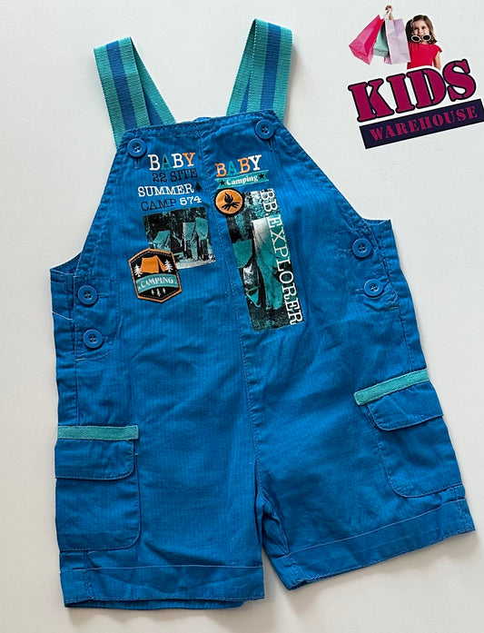 Baby Baby Summer Camp Blue Overalls Size 0