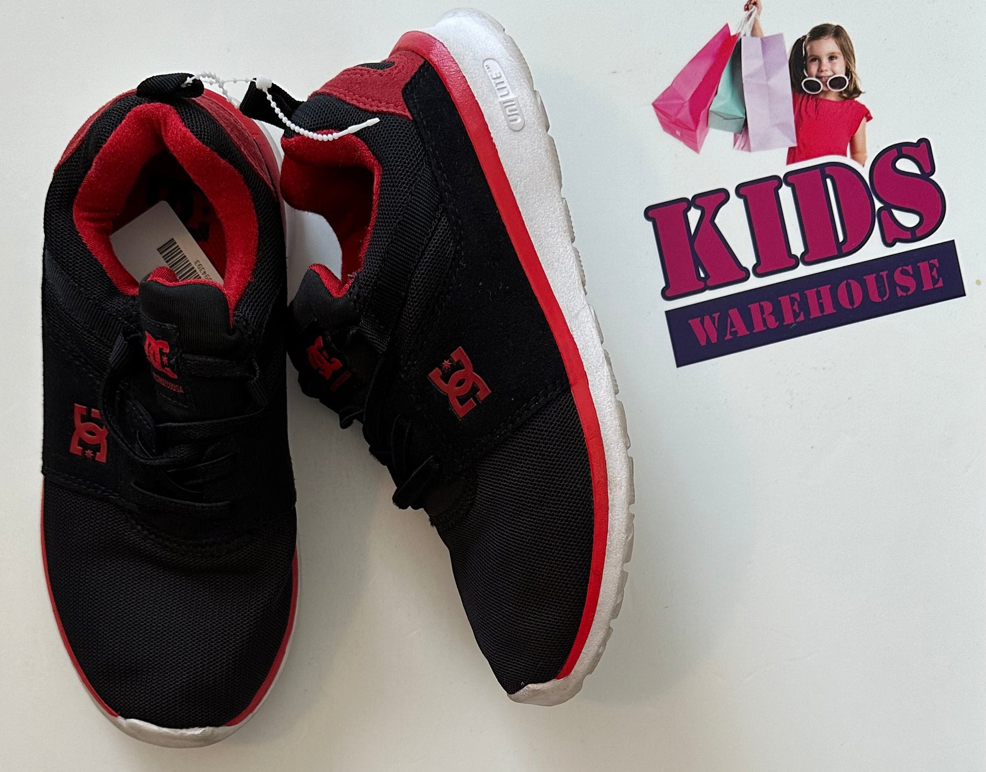 DC Black Red Runners Size US1 US13 Child Kids Warehouse AU