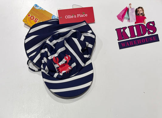 Ollie's Place Navy Blue, Striped Swim Hat (Baby)