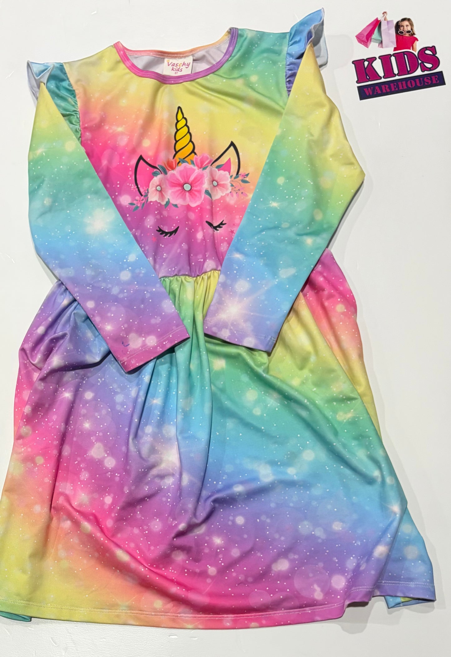 Vaschy Rainbow, Unicorn Print Dress Size 8