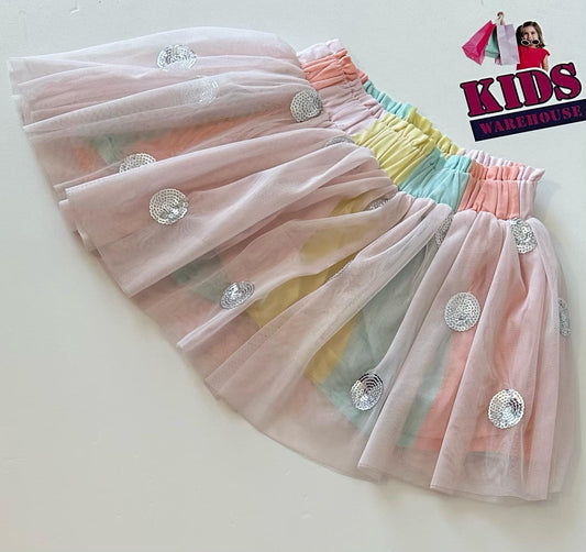 Milkshake Pink Rainbow Skirt Size 5