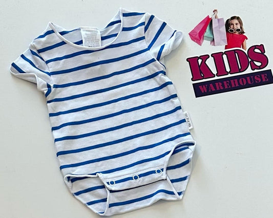 Premmie Bonds White & Blue Bodysuit Size 00000